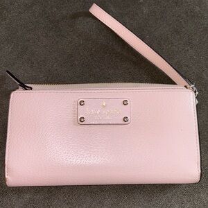 Kate Spade Pink Clutch Wristlet with Gold Accents